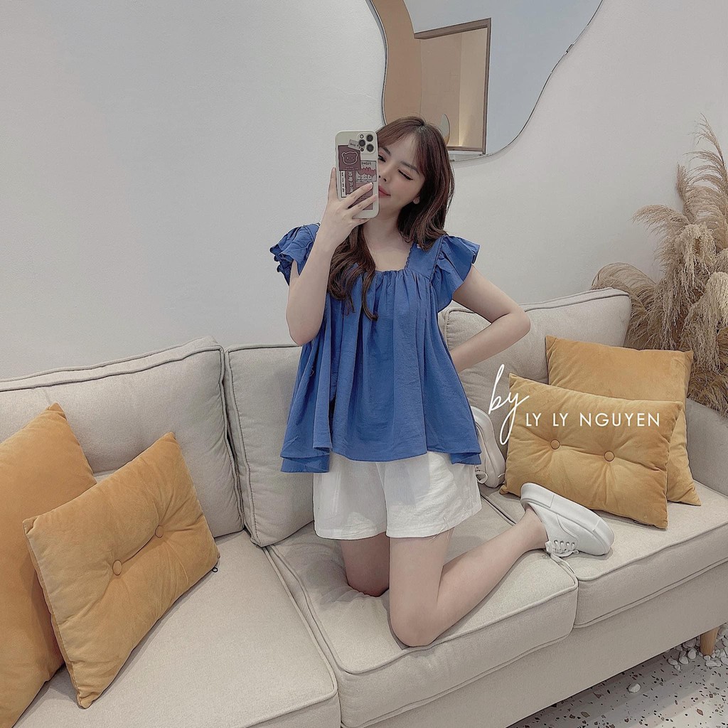 Set Cánh Tiên Hoa Vai Mix Quần Sooc