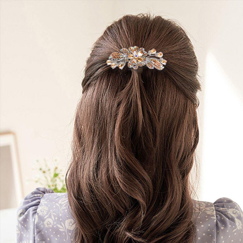 Kẹp Tóc Đuôi Ngựa VANES1 Họa Tiết Hoa Vintage Đơn Giản Giá Đỡ