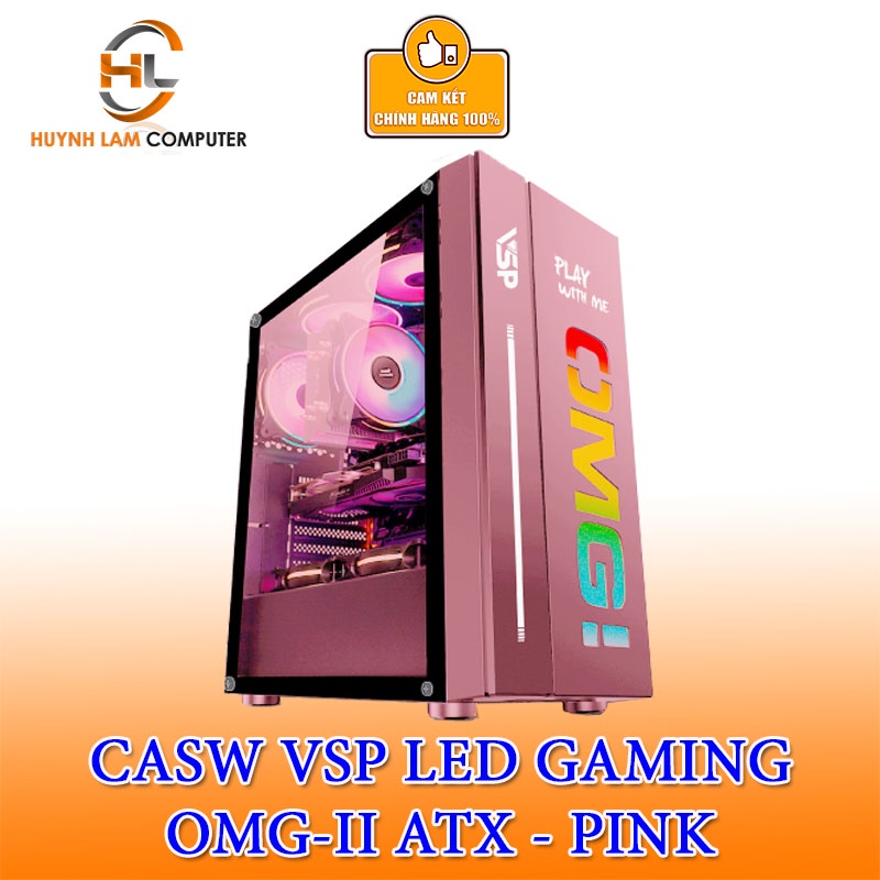 Vỏ máy tính Case VSP OMG II ATX LED Gaming (HỒNG) - Hãng phân phối