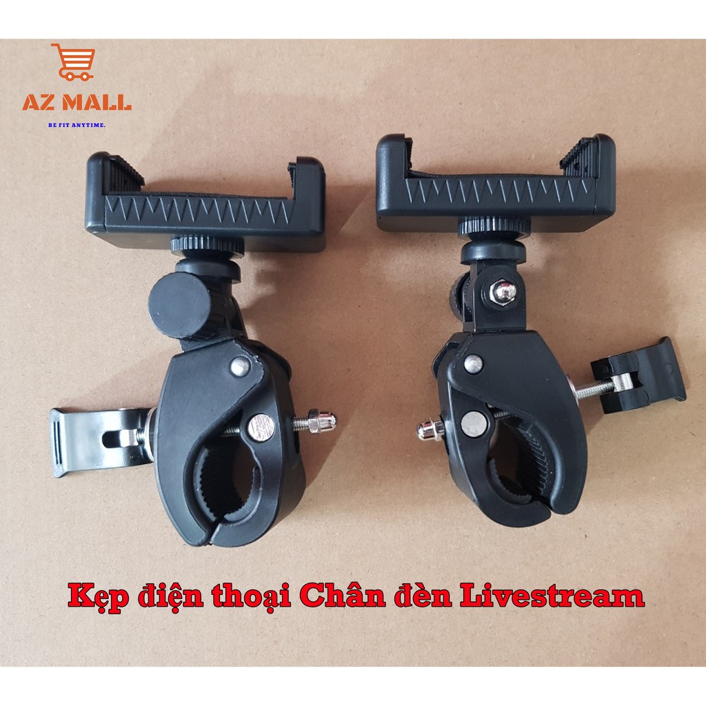 Kẹp điện thoại gắn chân đèn Livestream, Chân tripod tiện lợi, hỗ trợ chụp ảnh, livestream dễ dàng hơn.