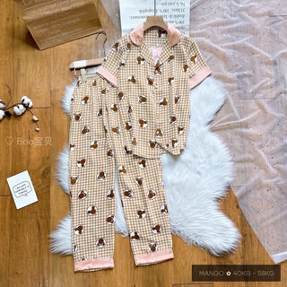 (ĐÙI + TNQD + TAY DÀI) ĐỒ BỘ LỤA MANGO BOO BOO 4 MẪU MỚI (40-58KG)