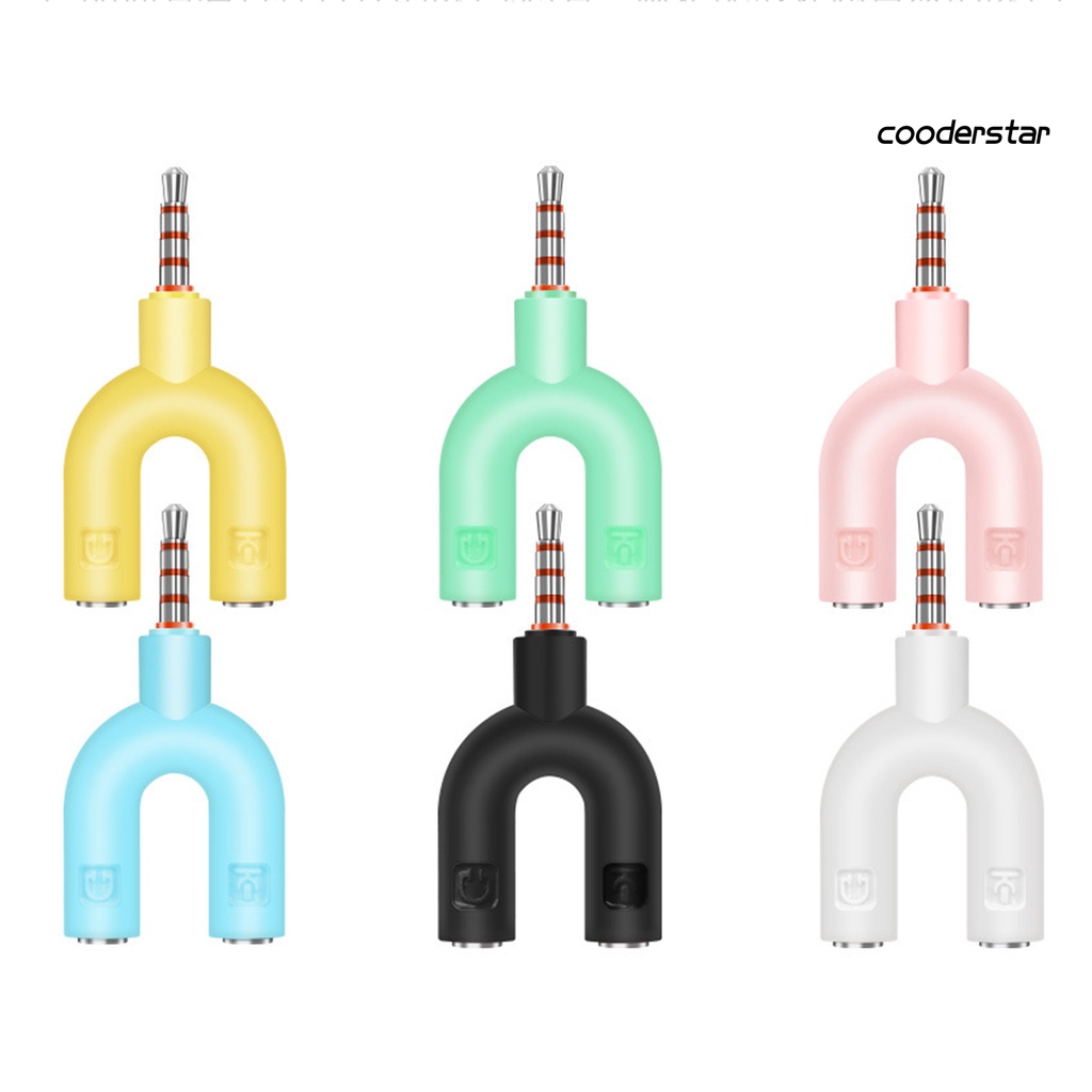 Đầu chia âm thanh hình chữ U 3.5mm cho điện thoại thông minh MP3 MP4
