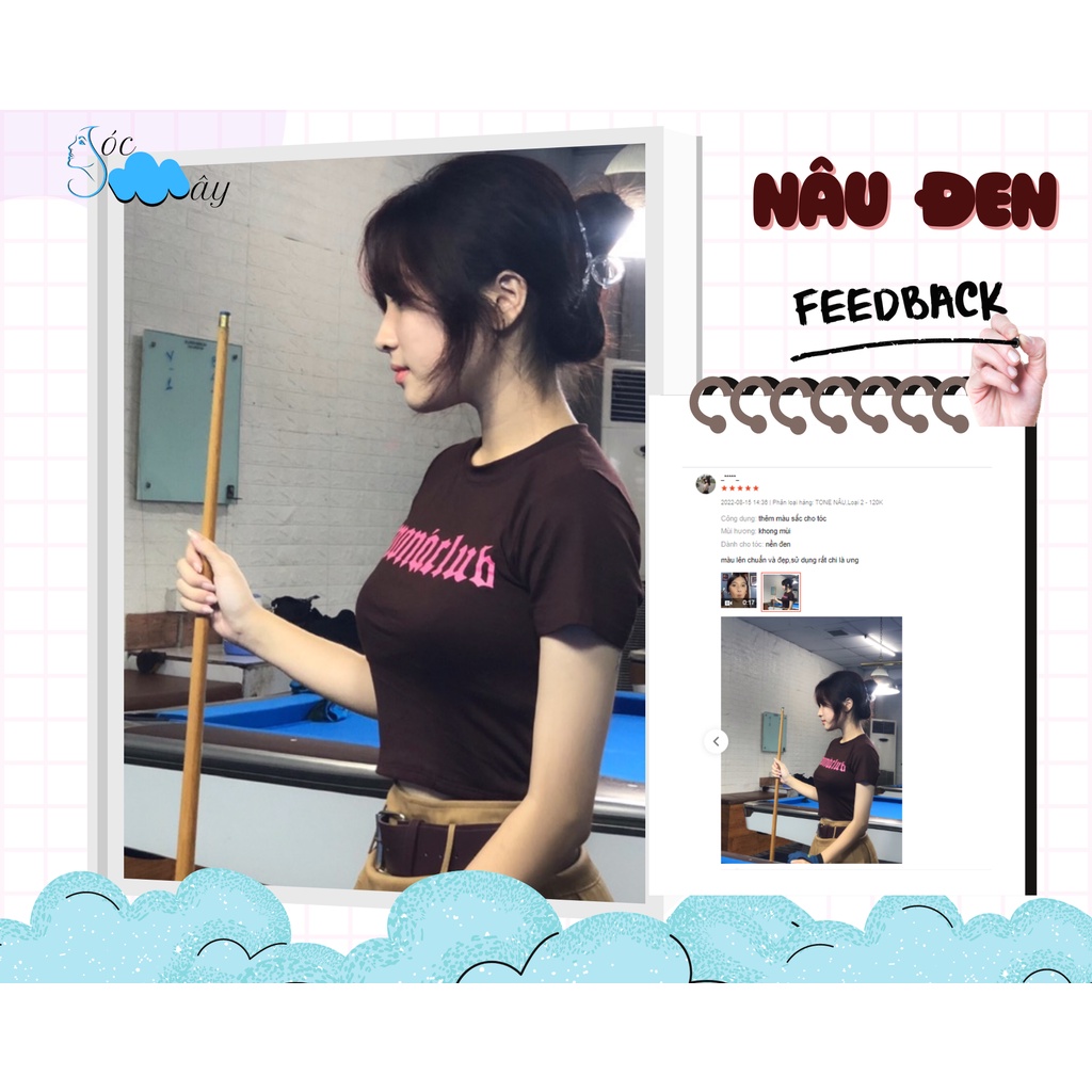 Thuốc nhuộm tóc màu Nâu đen (tặng kèm gang tay, oxy)
