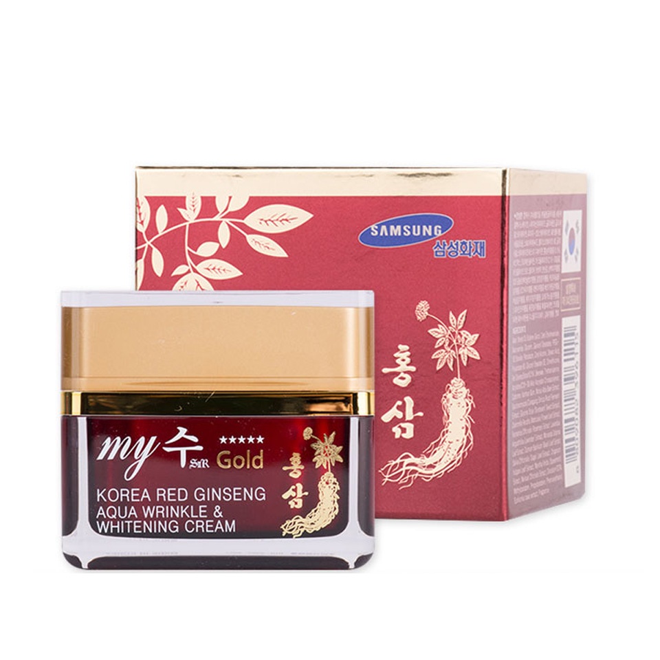 Kem dưỡng da hồng sâm My Gold Korea Red Ginseng Aqua Wrinkle &amp; Whitening Cream Hàn Quốc 50ml