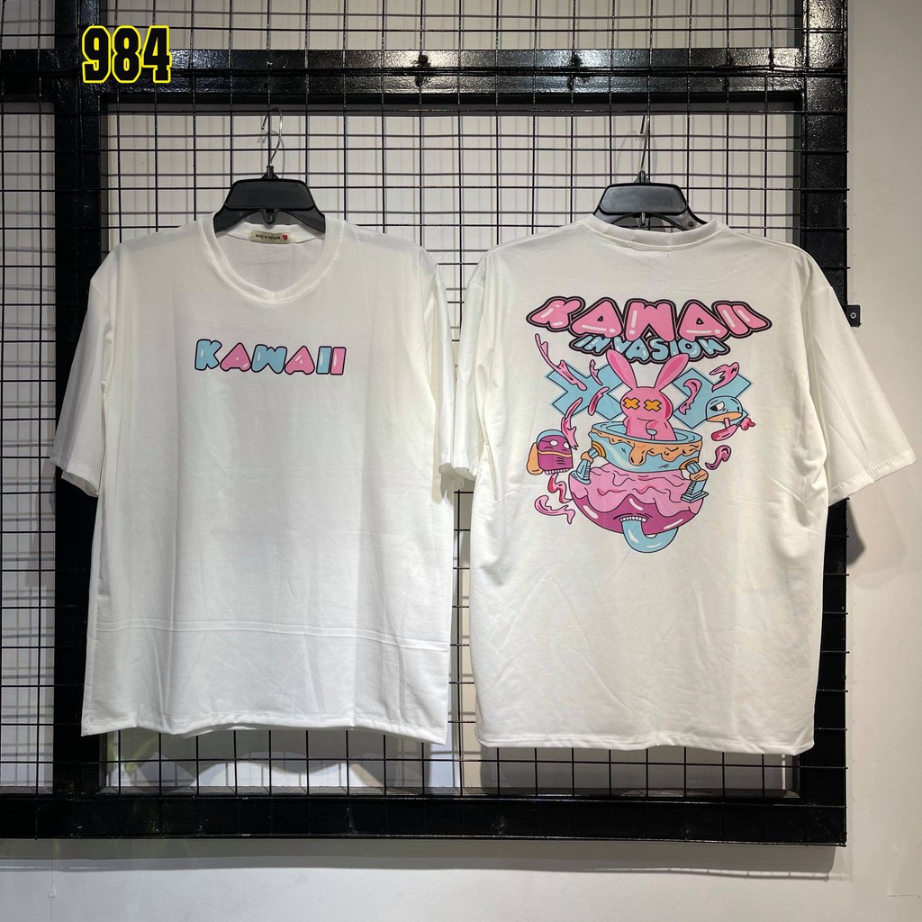 Áo thun tay ngắn unisex, áo phông tay lỡ nam nữ không phai màu, 65% cotton, free size 40-75kg, streetwear - yumi47store | BigBuy360 - bigbuy360.vn