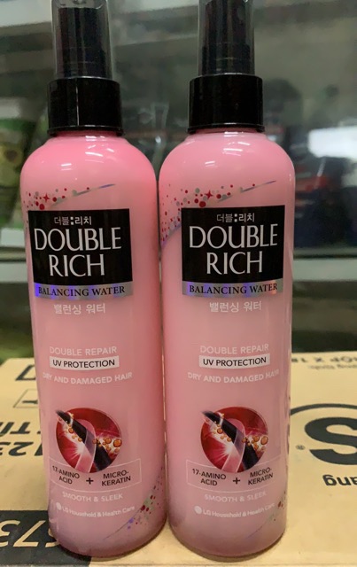 Xịt Dưỡng Tóc Mềm Mượt Double Rich 250ml mầu hồng