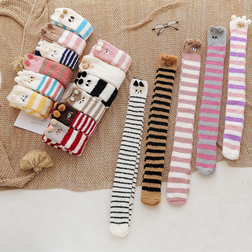 Vớ Ngủ Dày Họa Tiết Kẻ Sọc Cho Nữ