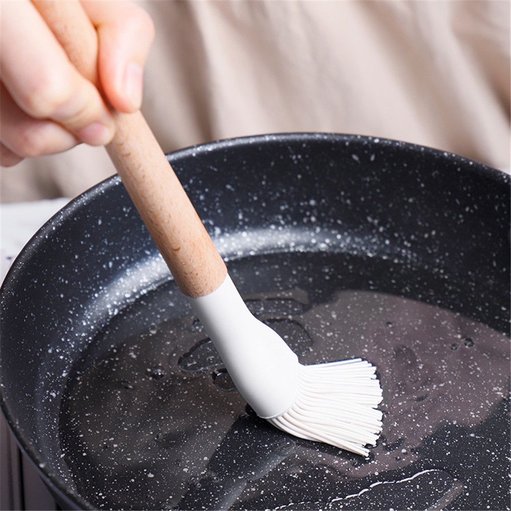 Bộ Dụng Cụ Nấu Ăn Gồm 10 Món Bằng Silicon Với Tay Cầm Gỗ Tiện Dụng