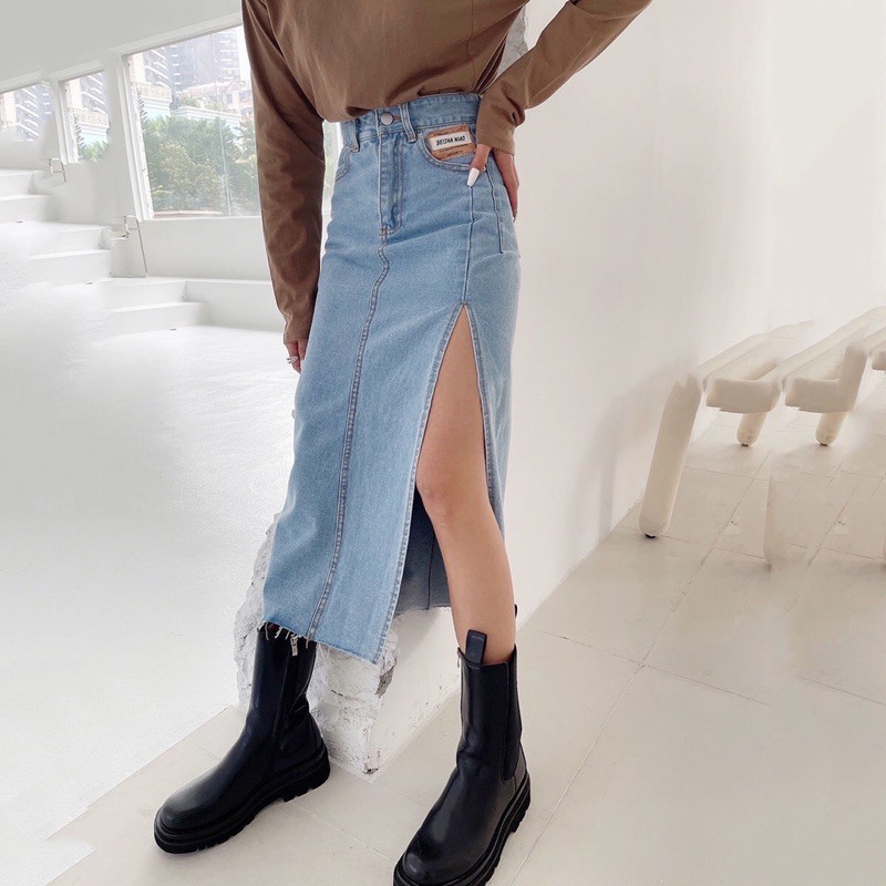 [ ORDER ] Chân váy jeans xẻ tà hottrend tôn dáng cực đỉnh  (Có ảnh thật ) | BigBuy360 - bigbuy360.vn