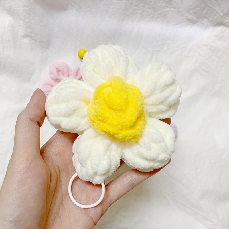 Móc khóa hoa len cài túi size siu lớn