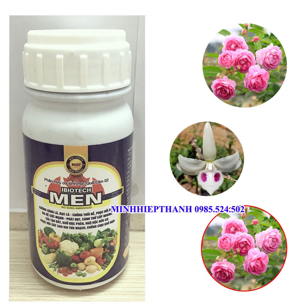 Phân hữu cơ sinh học Quế Lâm 02 IBIOTECH MEN Men bổ sung Aminoacid , Chống Vàng Lá, Bạc Lá , Thể Tích 250ml