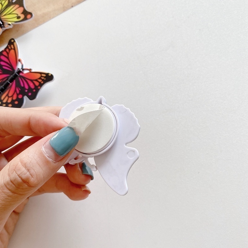 [Mới] 1 Cái Màu Sắc Ngẫu Nhiên 360° Giá Đỡ Điện Thoại Dạng Xoay Họa Tiết Bướm Nhiều Màu Sắc Cho IPhone Android