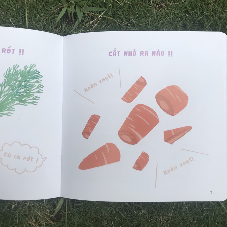 Sách - Ehon Rau Củ - Bé Thích Ăn Món Nào Nhỉ? - Roẹt Roẹt!! Cắt Đôi Củ Nào!
