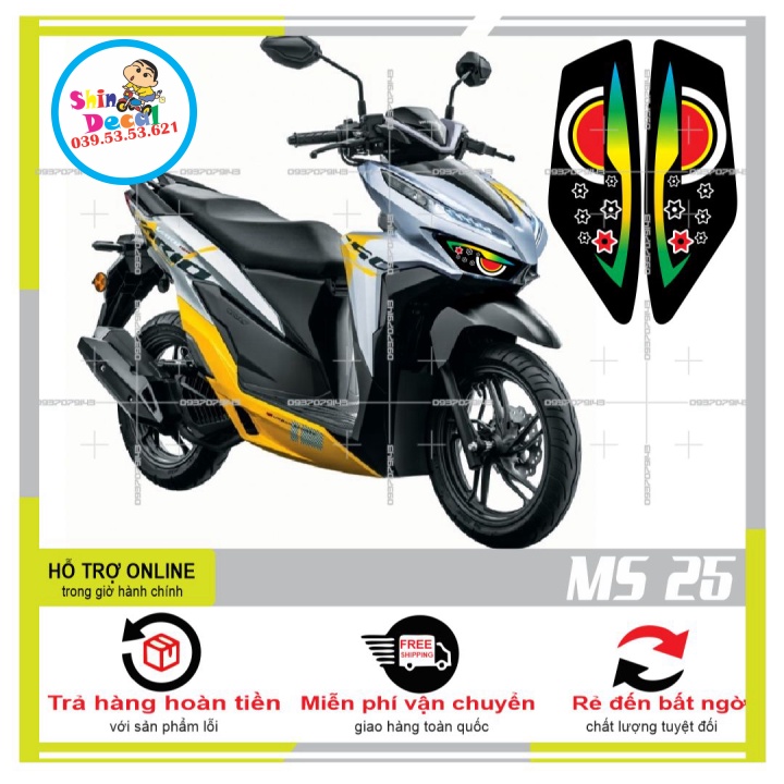 TEM DÁN ĐÈN SƯƠNG MÙ XE VARIO 2020 (DECAL TRONG SUỐT) MS 25 - SHINDECAL2