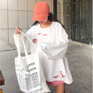 Áo phông rách dài tay/Áo nỉ mỏng rách dài tay