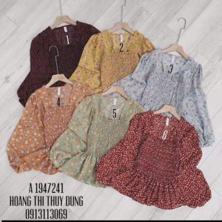 Áo hoa nhí cổ vuông