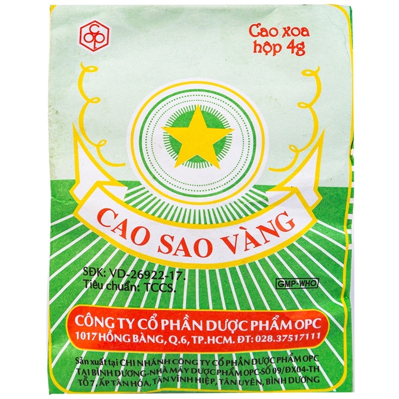Cao sao vàng Dược TW3 - Hộp 3gr dùng khi đau bụng, nhức đầu, muỗi đốt
