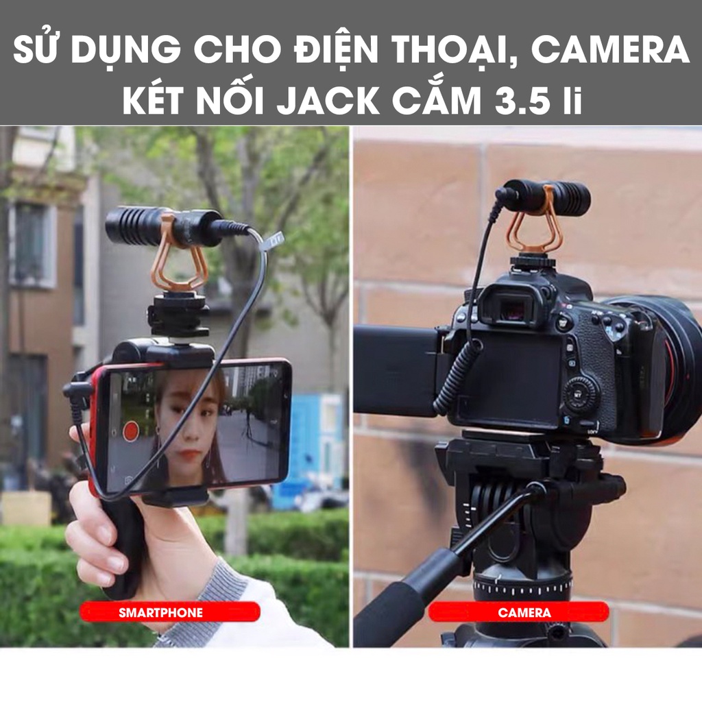 Micro thu âm FB-117 lọc tạp âm, thu âm cực tốt Jack 3.5mm  dùng cho điện thoại, máy ảnh, PC - Sunrise