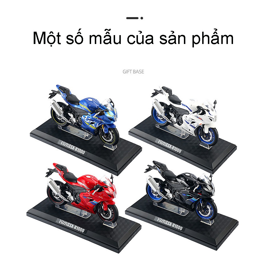 Mô hình xe Moto Suzuki GSX-R1000 tỉ lệ 1:12 đầy đủ chi tiết như thật, có đế trưng bày cực đẹp