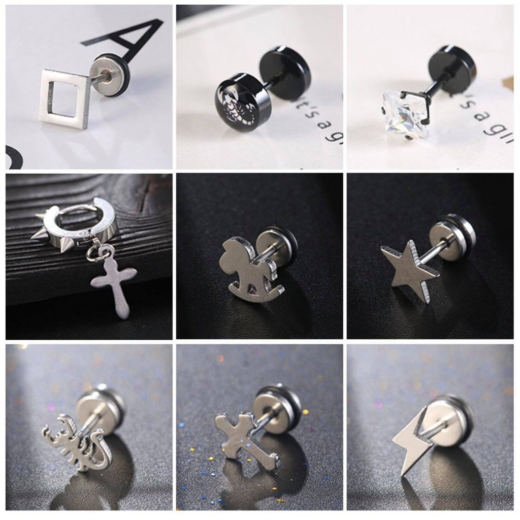 Khuyên Tai một bên Thiết Kế Đơn Giản Cá Tính Cho Nam Nữ The Ngầu Style