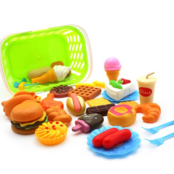 Set 35 đồ chơi hình đồ ăn giả bằng nhựa cho bé