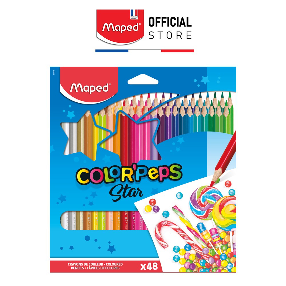 Chì màu Color'Peps - 48 màu (MAPED Chính Hãng)