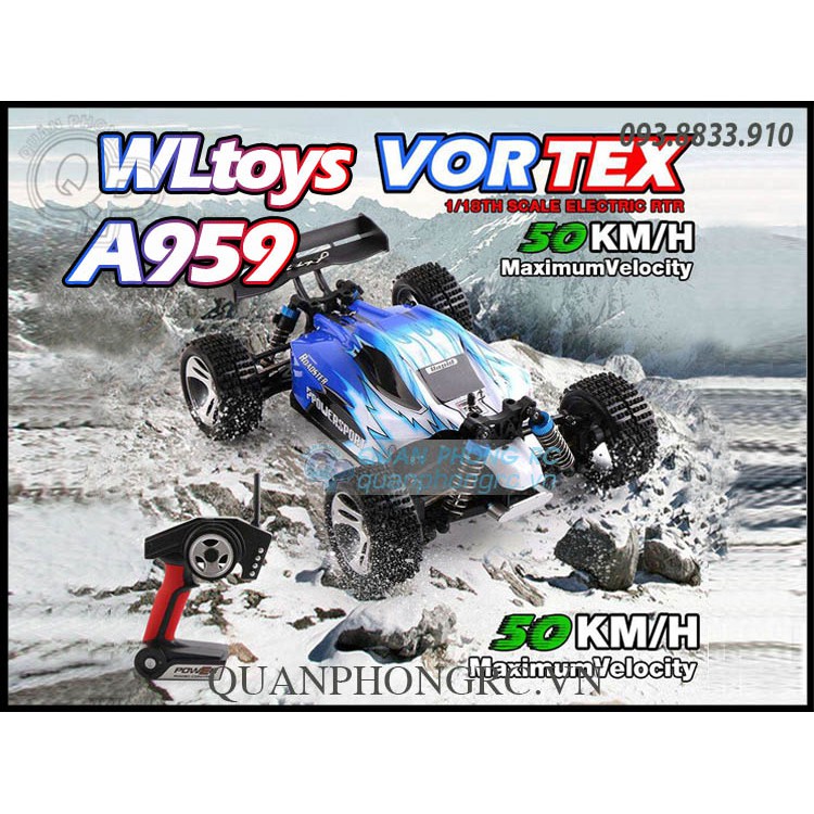 Xe điều khiển WLtoys A959 1/18 4WD Buggy Off Road RC Car 50km/h