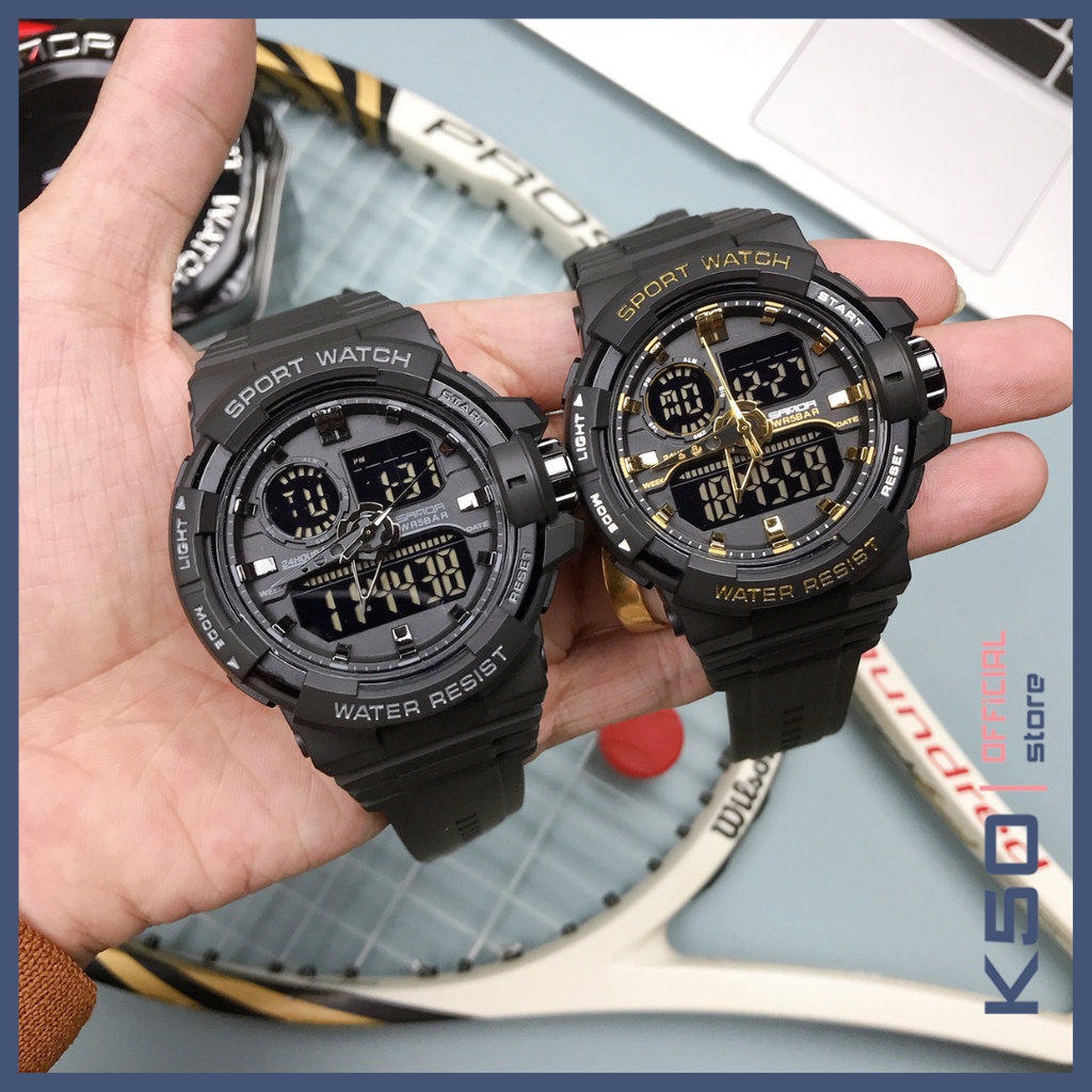 Đồng hồ điện tử nam sanda 6025 kim điện tử thể thao full box chính hãng