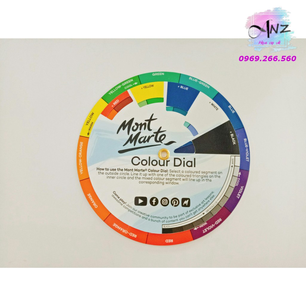 Bảng Hướng dẫn pha màu Mini Mont Marte -𝗖𝗼𝗹𝗼𝘂𝗿 𝗗𝗶𝗮𝗹