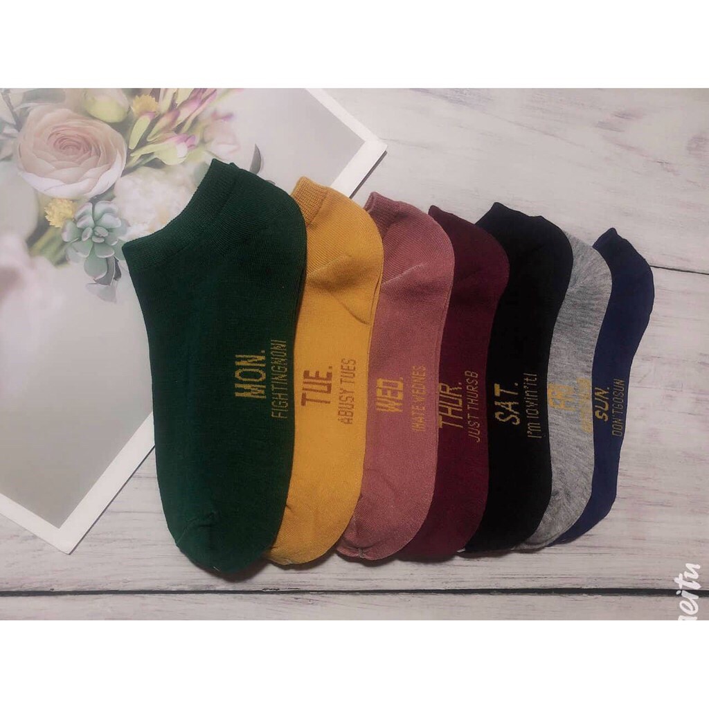 [Mã FAMARAL1 giảm 10K đơn 50K]set 7 đôi tất 7 ngày cho nữ siêu đẹp siêu bền cực dai và dày (tất loại 1)