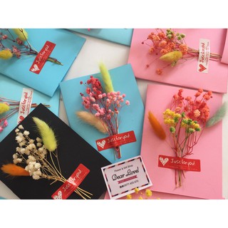 THIỆP HANDMADE HOA KHÔ 11 X 15CM