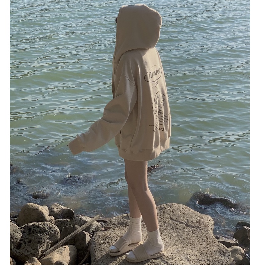 Áo Hoodie  Zip MENTAL® Illusion Hoodie Zip /Sand/