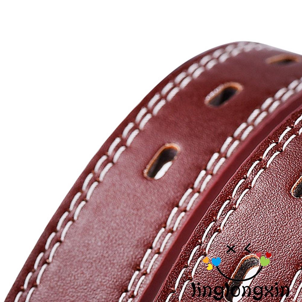 Thắt lưng da PU có khóa kim loại dạng mỏng hợp thời trang cho nam nữ