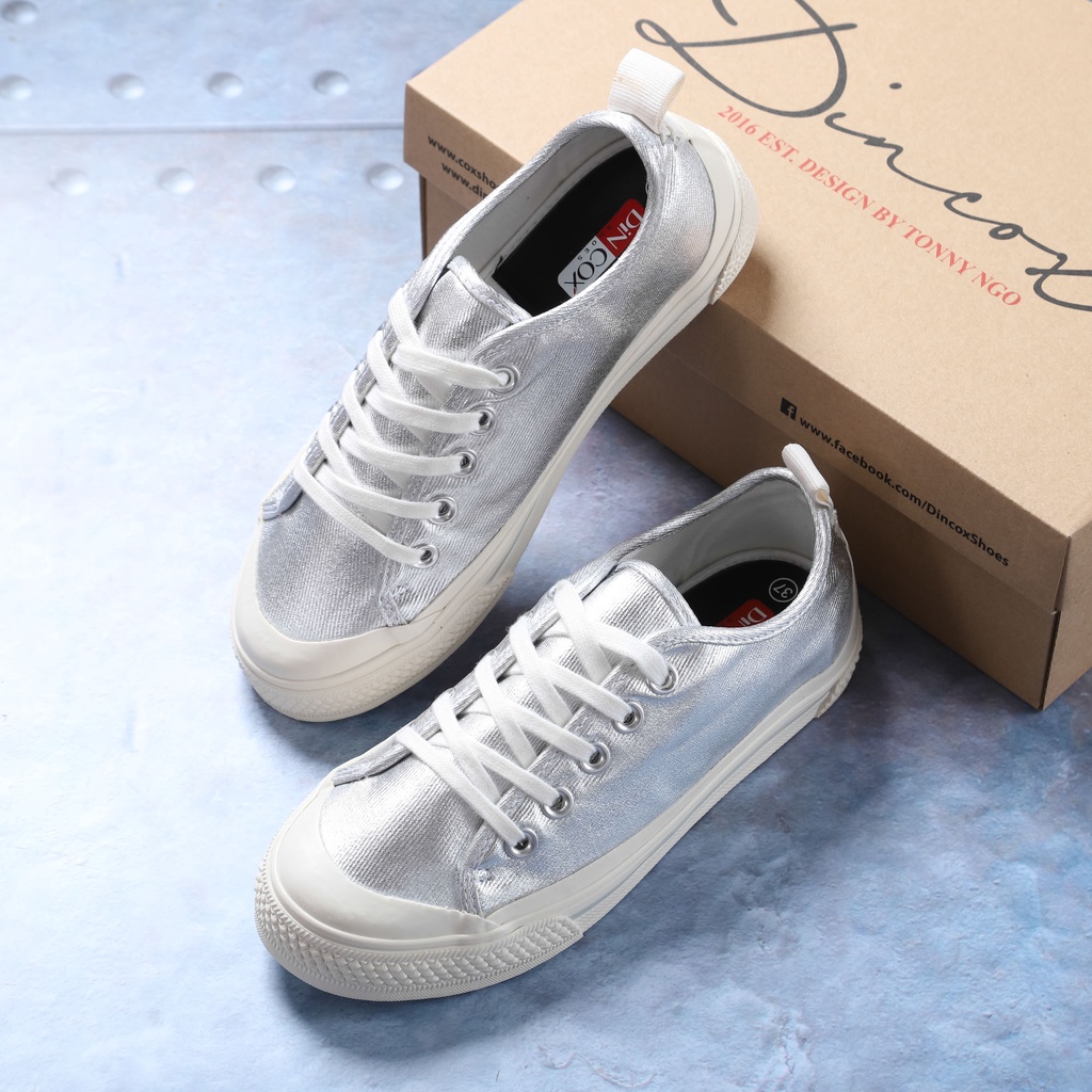 Giày Sneaker Vải Nữ DINCOX GC20 Sành Điệu Silver