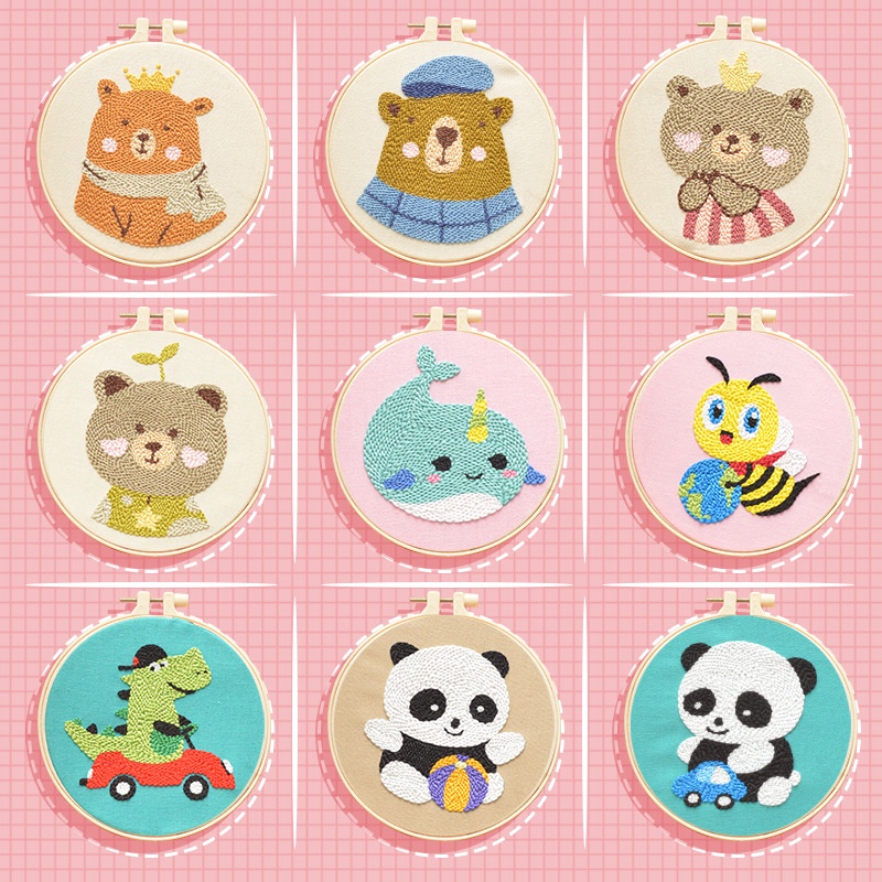 kit thêu nổi gói nguyên liệu thêu xù