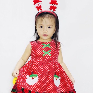 Váy noel cho bé gái kèm nơ cài
