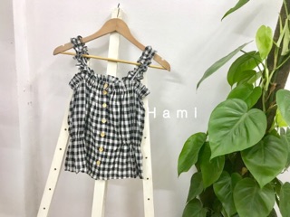 Áo 2 dây kẻ caro