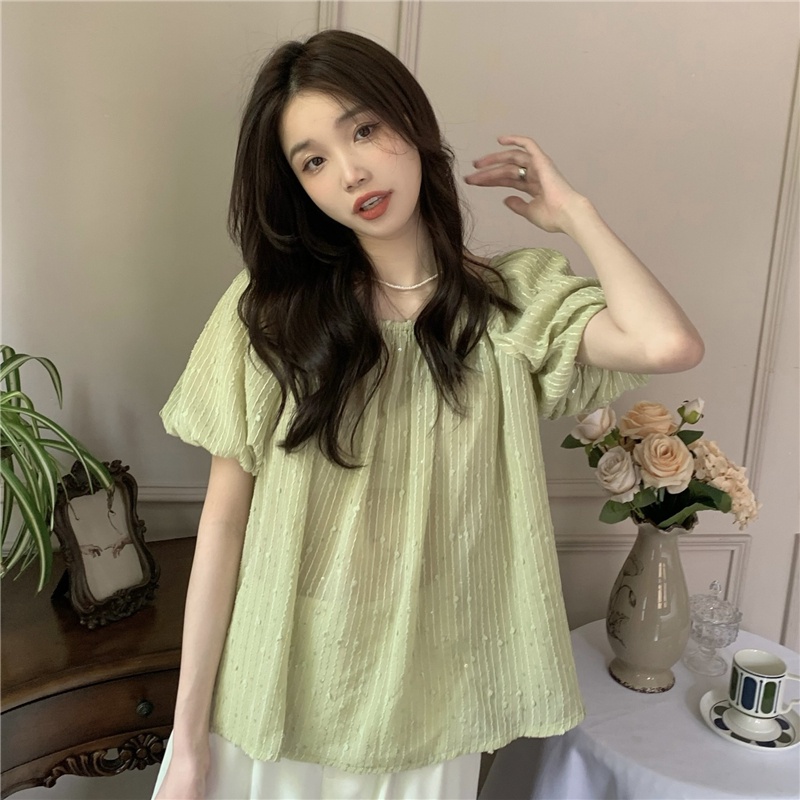 Áo Sơ Mi Ngắn Tay Trễ Vai Một Bên Vai 51324