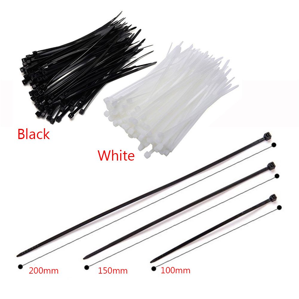 Bộ 100 dây rút nylon bền tự khóa chất lượng cao có thể tháo rời/nhiều màu sắc