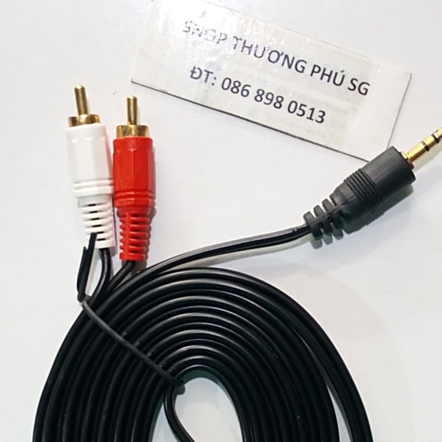 Cáp âm thanh 1 đầu 3.5mm ra 2 AV : Cáp dài 3M