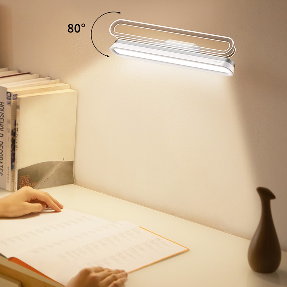 Đèn LED Đọc Sách Gắn Tường Từ Tính Baseus Tích Điện Không Dây Ba Chế Độ Sáng Tăng Giảm Được Độ Sáng