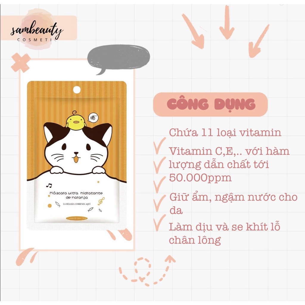 MẶT NẠ CARTOON, MẶT NẠ GIẤY DƯỠNG ẨM DƯỠNG TRẮNG làm mờ thâm dưỡng sáng da từ sâu bên trong SamBeauty