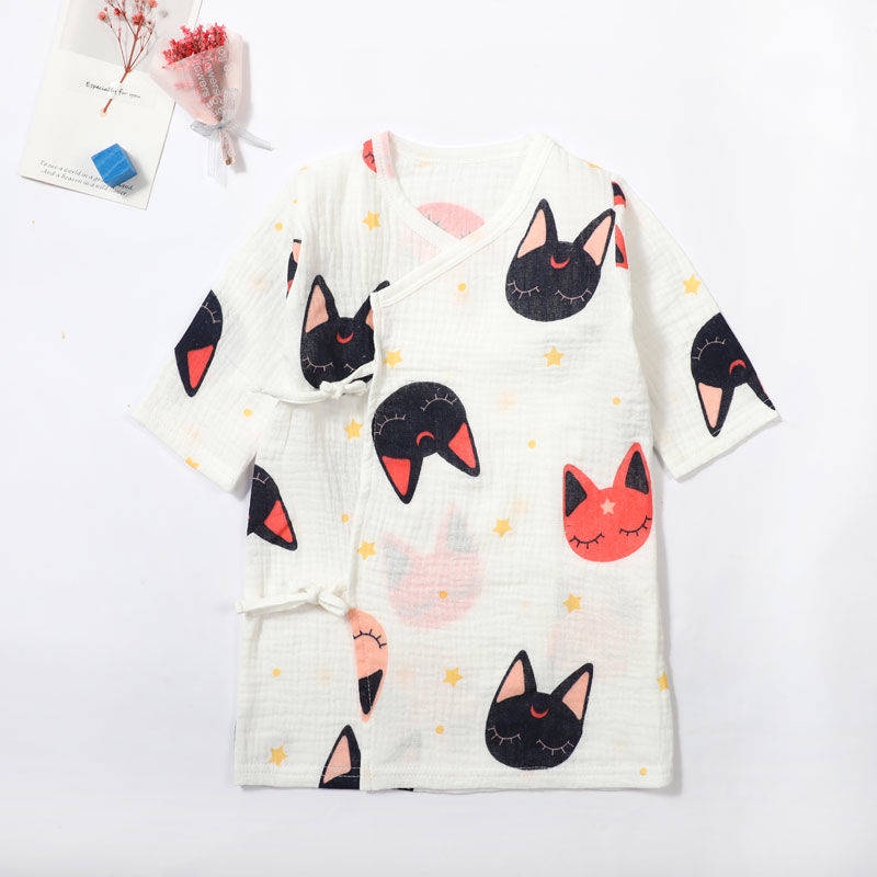 * Áo Choàng Tắm Ngủ Cotton Nguyên Chất Dáng Dài Mặc Ngủ Bốn Mùa Cho Bé Sơ Sinh