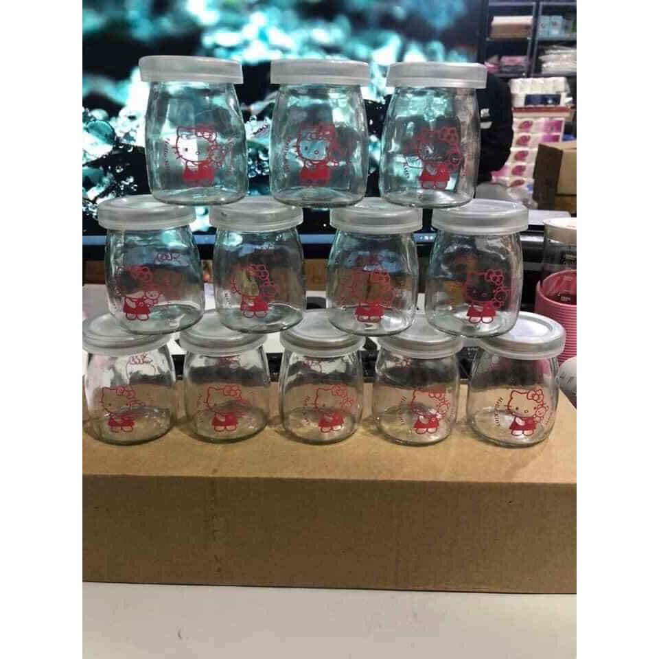 Bộ 12 cốc sữa chua thủy tinh