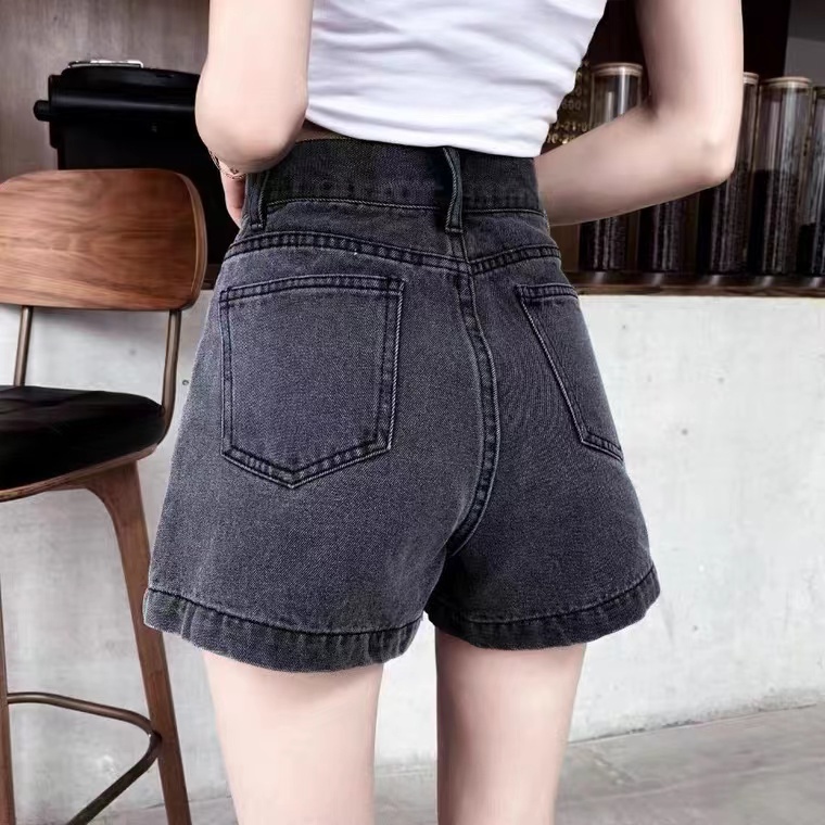 Quần Short Denim Lưng Cao Ống Rộng Thời Trang Mùa Hè Dành Cho Nữ