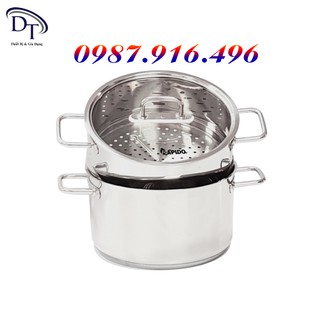 Nồi luộc gà kèm xửng hấp Rapido size 28, nồi từ,inox 304