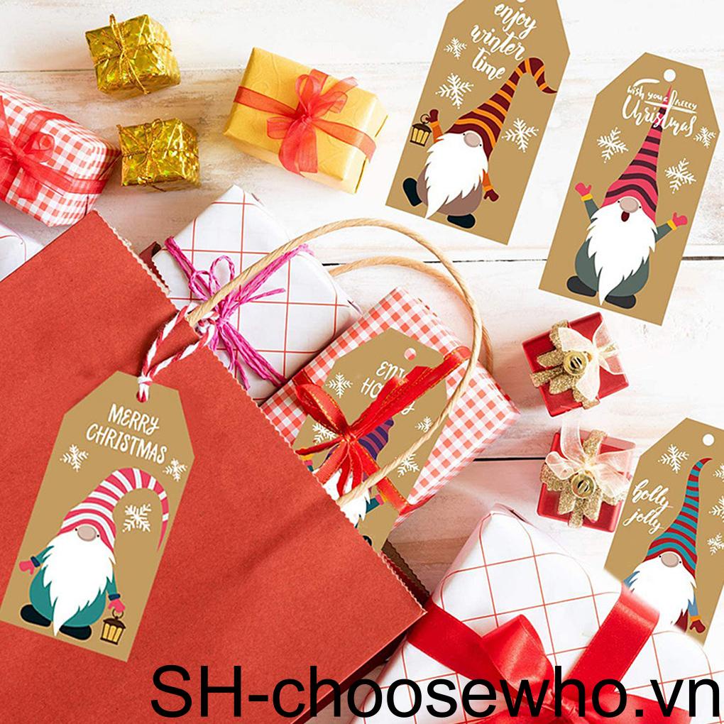 Set 100 Thẻ Giấy In Chữ Merry Christmas Dùng Trang Trí Hộp Quà DIY