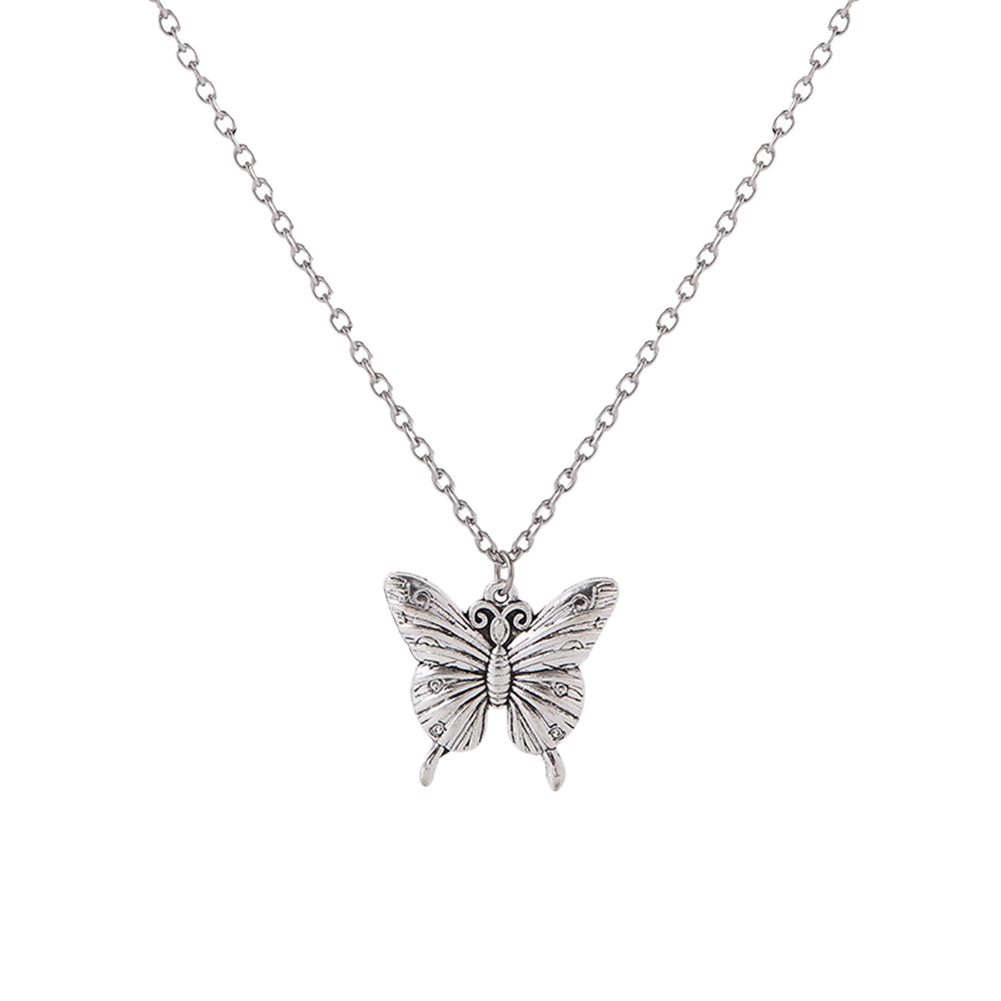 Vòng cổ choker mặt cánh bướm màu xám thời trang 2020 cho nữ