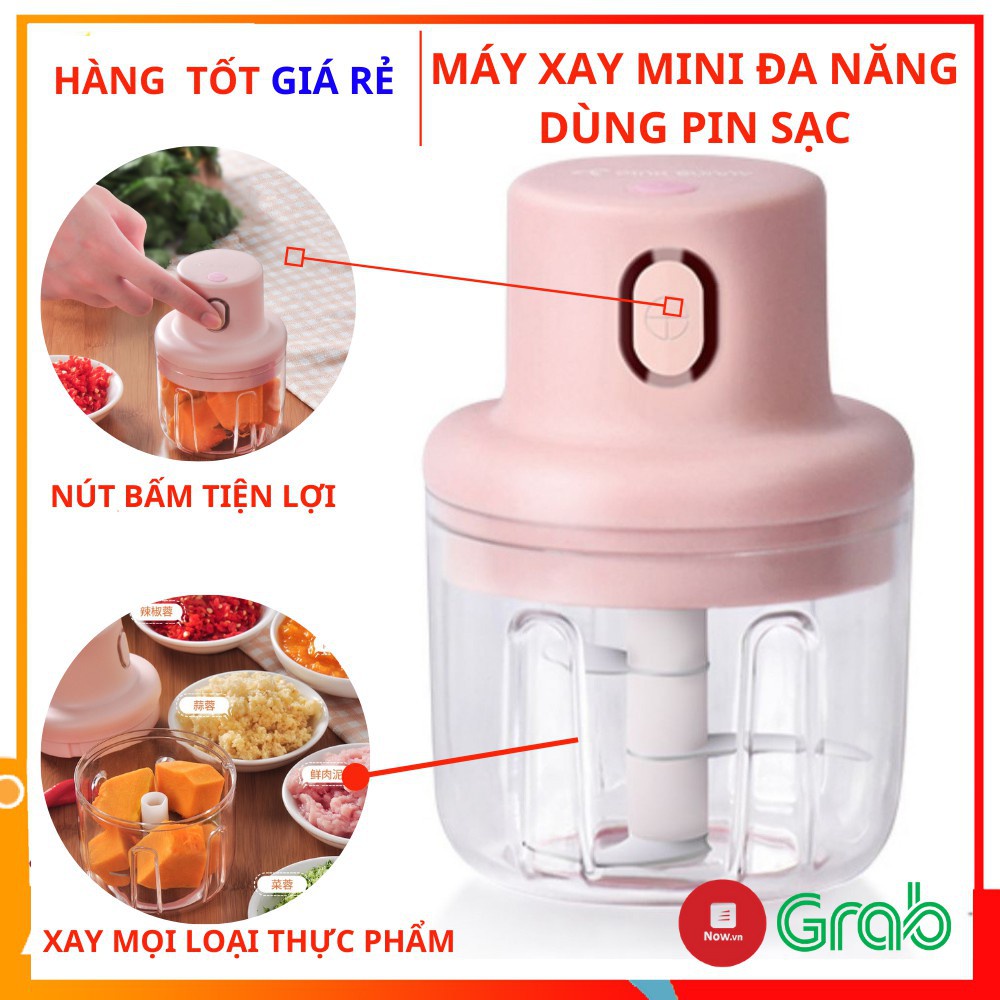 Máy xay mini tỏi ớt - Máy xay tỏi ớt đa năng sạc điện - Máy xay mini cầm tay dung tích 250ml