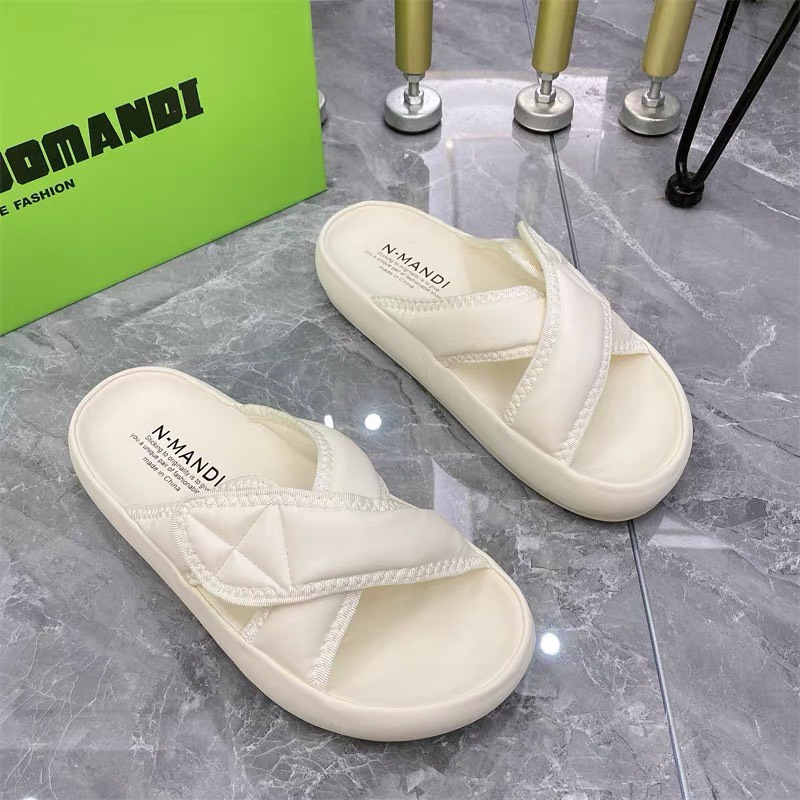 Dép Nữ Quai Ngang Chéo Bánh Mì Cao 3cm QC Cao Cấp TRINH LÊ SHOP GIÀY DÉP TL0282